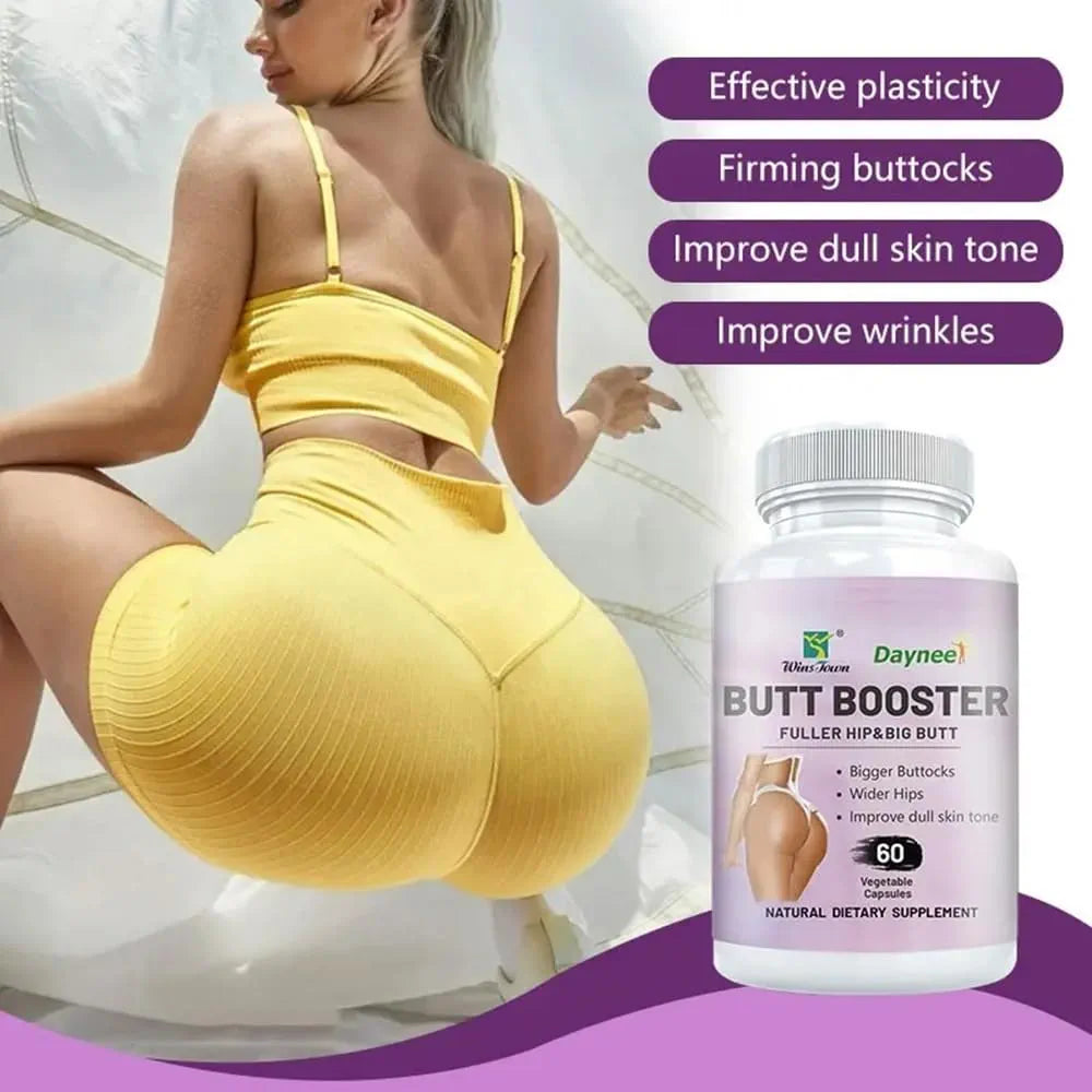 AIHIYO Butt Booster Capsule, Hip Butt Enhancement Supplement Pill, Bigger Buttocks and Improve Dull Skin Tone, 60 Count