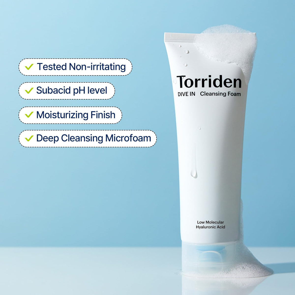 Torriden DIVE-IN Low Molecular Hyaluronic Acid Cleansing Foam