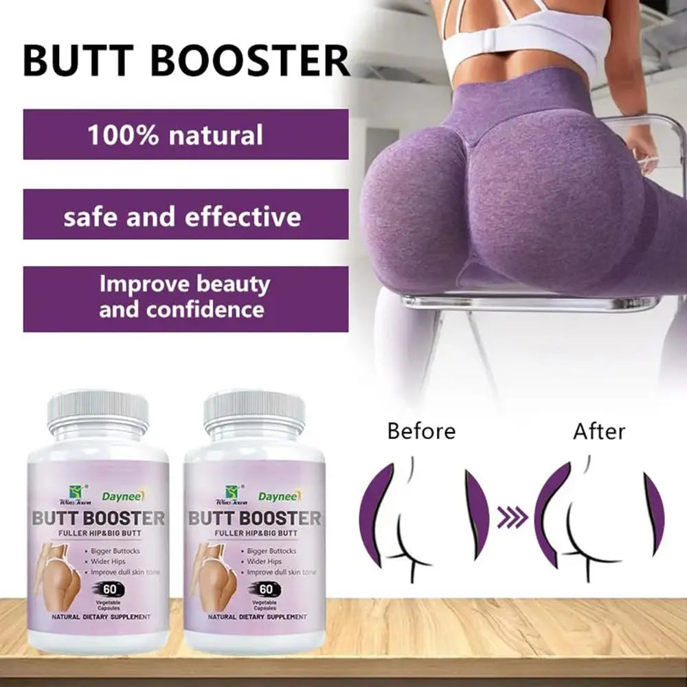 AIHIYO Butt Booster Capsule, Hip Butt Enhancement Supplement Pill, Bigger Buttocks and Improve Dull Skin Tone, 60 Count