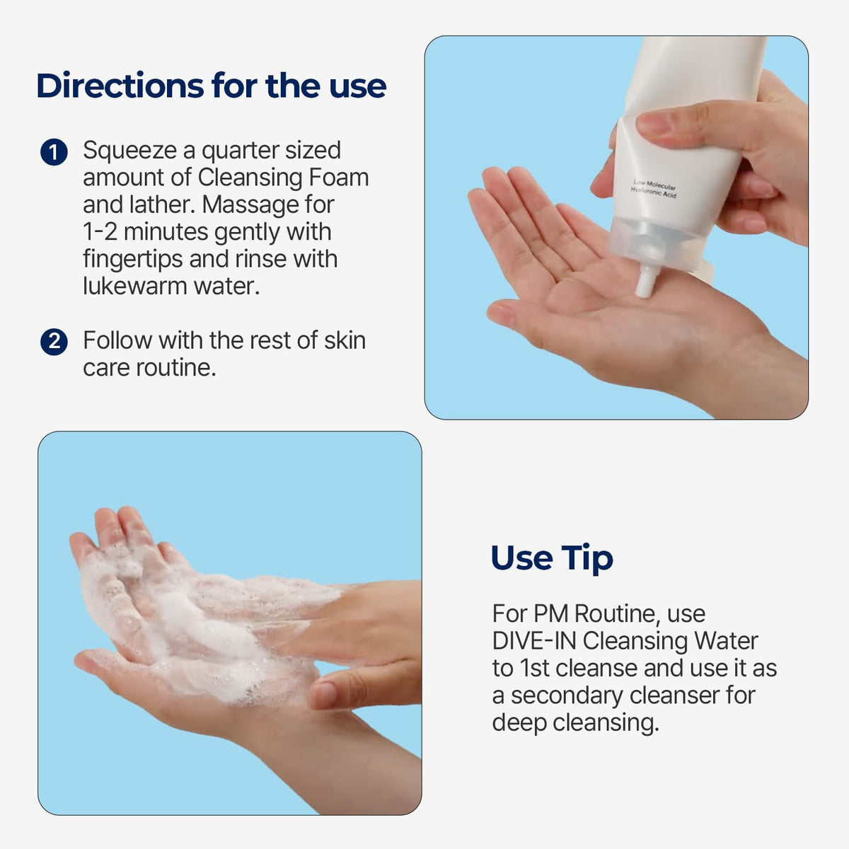Torriden DIVE-IN Low Molecular Hyaluronic Acid Cleansing Foam