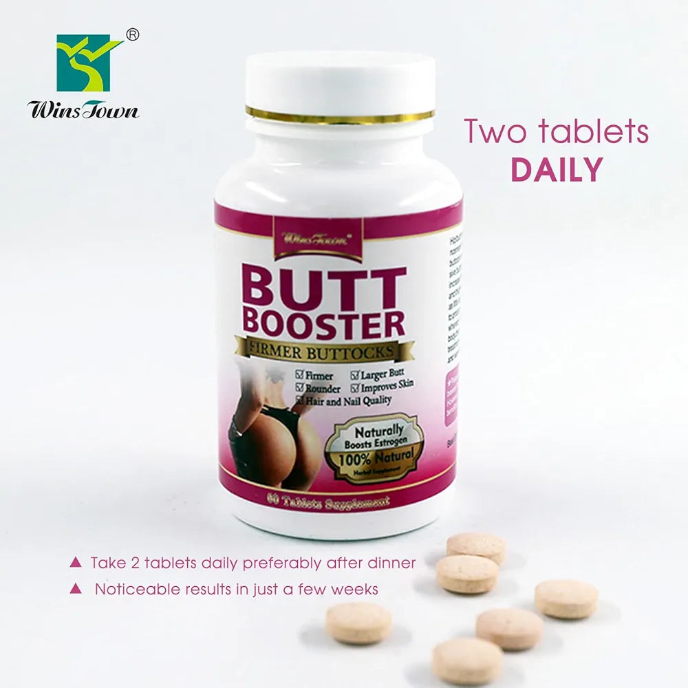 Butt Booster Pills, Mention Buttocks Herbal Supplements, Plump HIPS Enhancement Firming and Seductive, 60 Tablets
