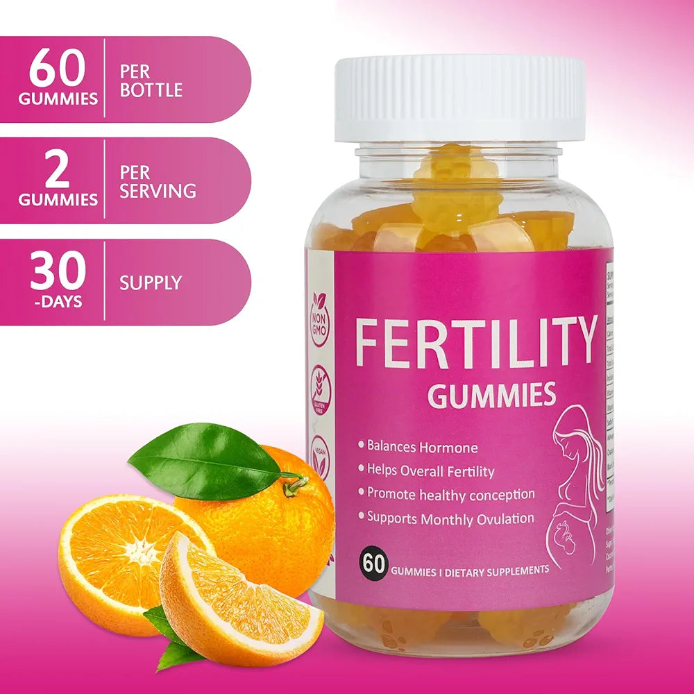 Fertility Support Gummies for Women Hormonal Balance & Conception Support, Prenatal Vitamins with Myo-Inositol & Pantothenic Acid, Fertility Gummies for Women Get Pregnant Fast, 60 Count