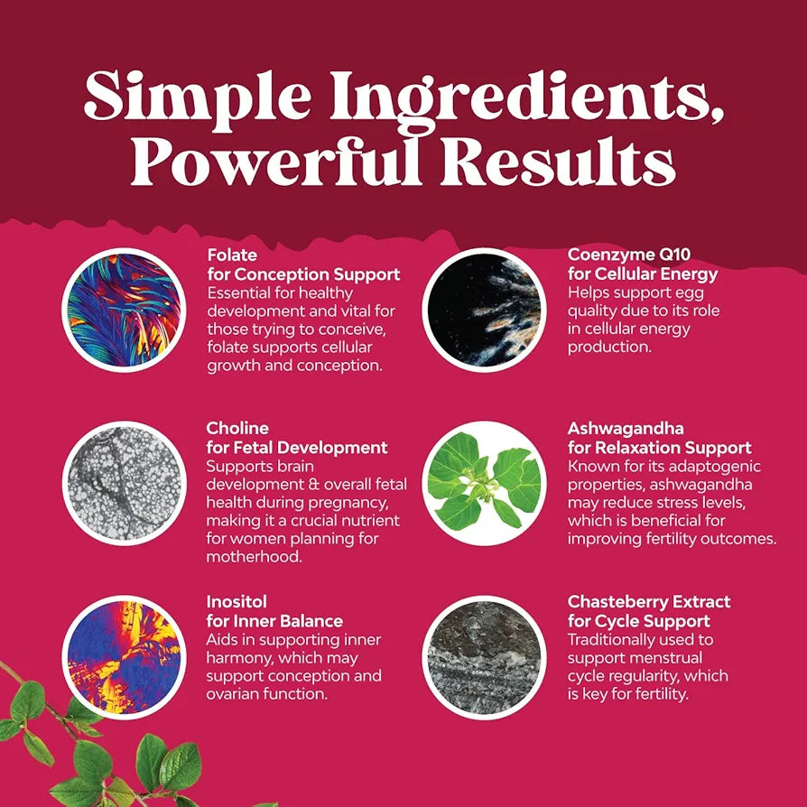 Fertility Gummies for Women Trying to Conceive - Yummy Gummy Fertility Supplement for Women with Myo-Inositol Folic Acid & Vitex Chasteberry - Vegan Non-GMO & Gluten Free - Juicy Peach 