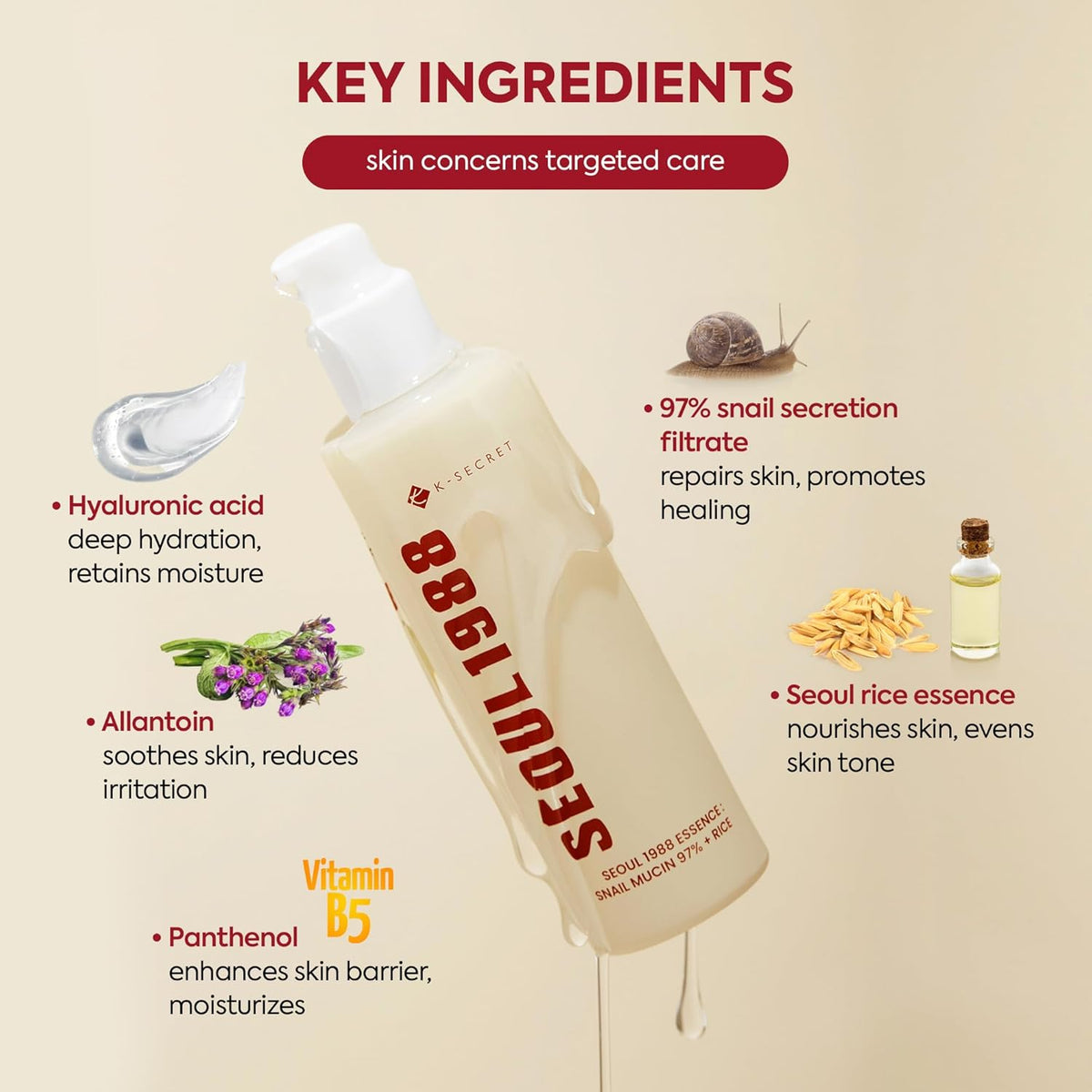 KSECRET Seoul 1988 Essence: Snail Mucin 97% + Rice