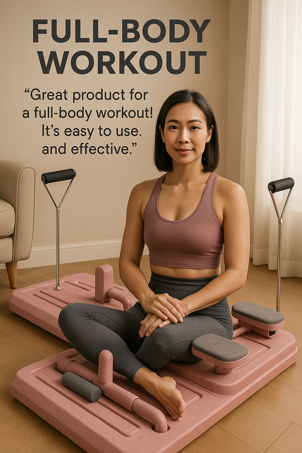 "Portable Pilates Bar with Resistance Bands" "Pilates Reformer Board".