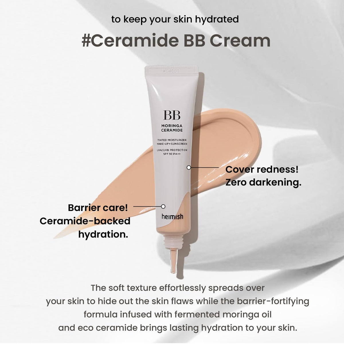 HEIMISH Moringa Ceramide BB Cream SPF 30PA++ 25 Medium Beige